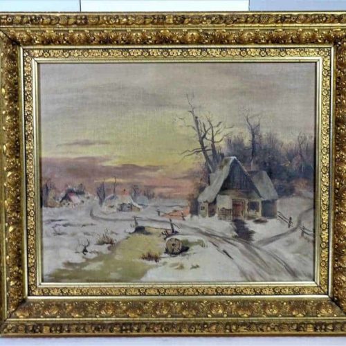 Antique 19th C. Luminist Landscape, Oil on Canvas