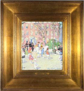 F.-Waldo-Howell-1897-1968-Circa-1907-Washington-Square-Parade-Day-Oil-on-Board