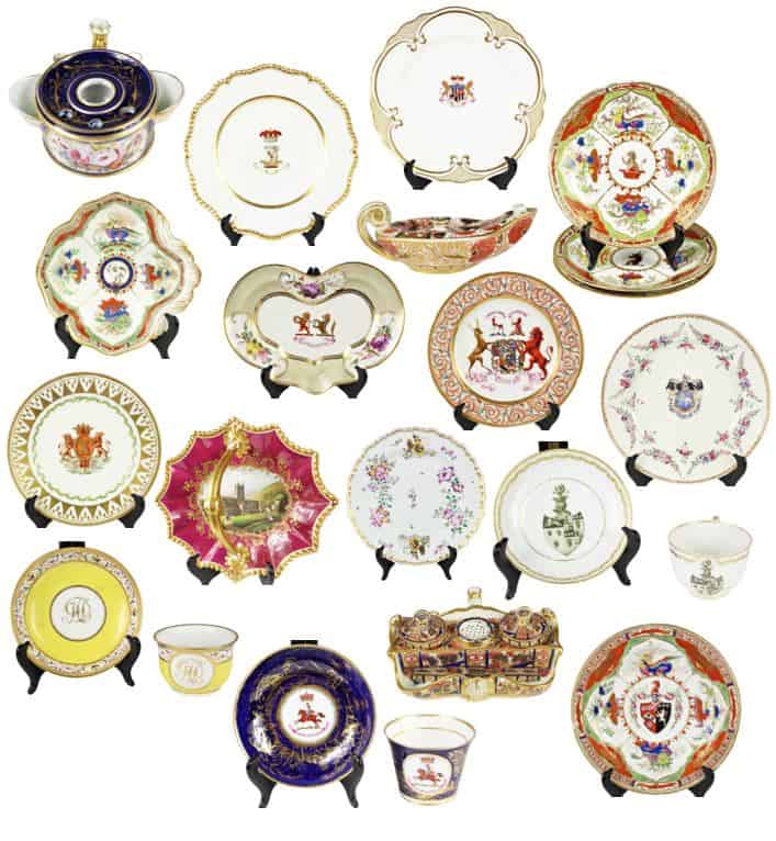 A Large Collection of English Regency Armorial and Crest Porcelain Circa 1790-1825)