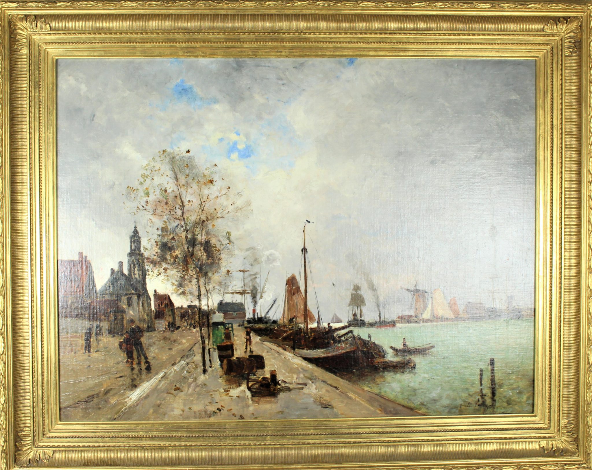 Oil On Canvas In The Manner Of Eugene Louis Boudin (1824 - 1898 ...