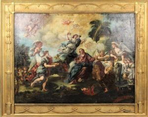 Italian 18th C, Jesus in Garden of Gethsemane, Oil on Canvas