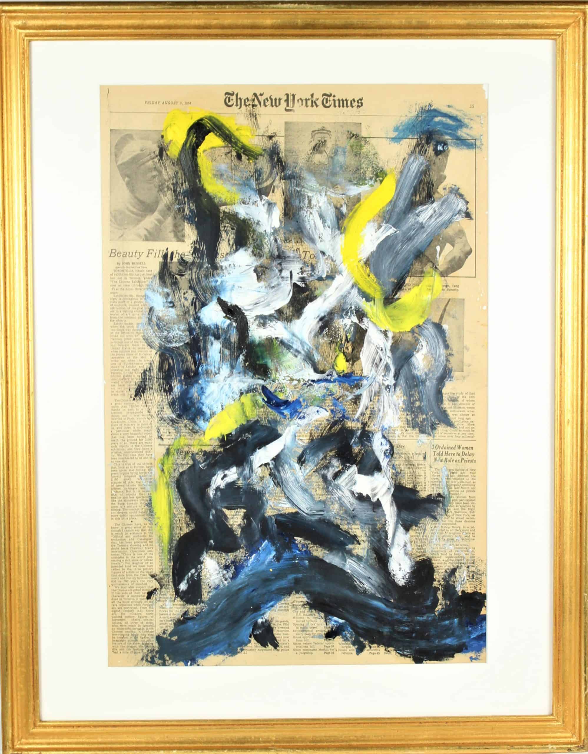 Willem de Kooning (1904 - 1997) Oil on New York Times Newsprint