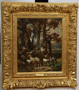 Charles Jacque (1813-1894) Troupeau, Paissant, Sous Bois