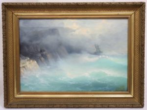 Ivan Aivazovsky (1817-1900) Ship At Sea, Oil on Canvas. Dated 1887