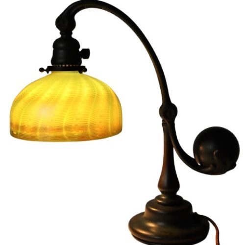 Tiffany Favrile & Bronze Counter-Balance Lamp