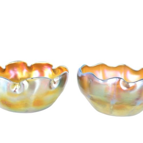 Pair of Louis Comfort Tiffany Favrile Glass Bowls