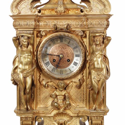Large Important 19th Century Figural Bronze Tiffany & Co. NY Clock