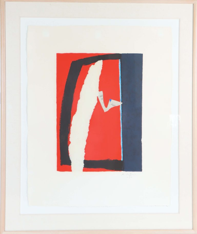 Read more about the article Robert Motherwell (1915-1991) American, Litho-Collage _Game of Chance_