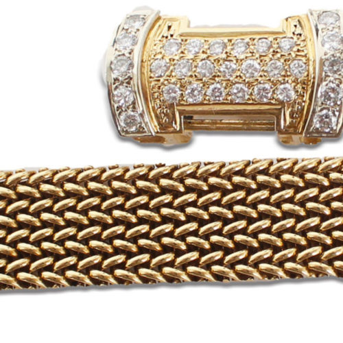 Exquisite 2 Pc Diamond & 18k Gold Bracelet-Pendant