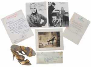 Ginger Rogers Shoes with Autograph & Letters