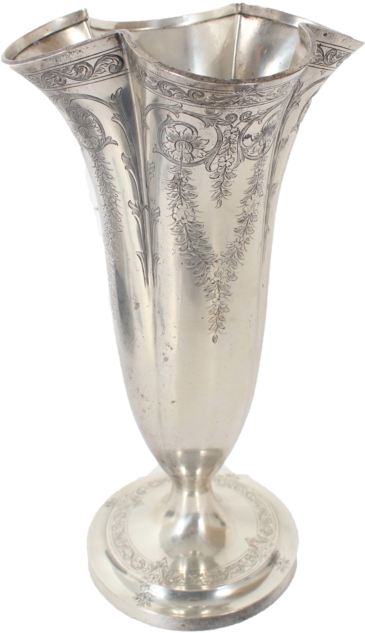 Impressive Sterling Tiffany & Co Trumpet Vase