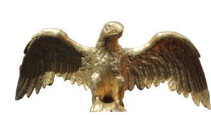 Rare Monumental 19th Century Gilt Cast Iron American Eagle