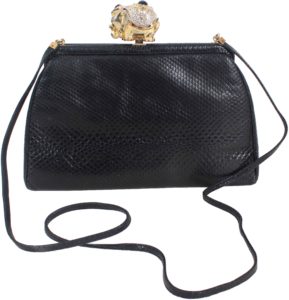 Judith Leiber Leather Purse with Elephant Clasp