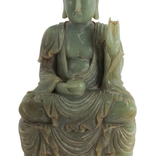 Large Chinese Celadon Jade Buddha