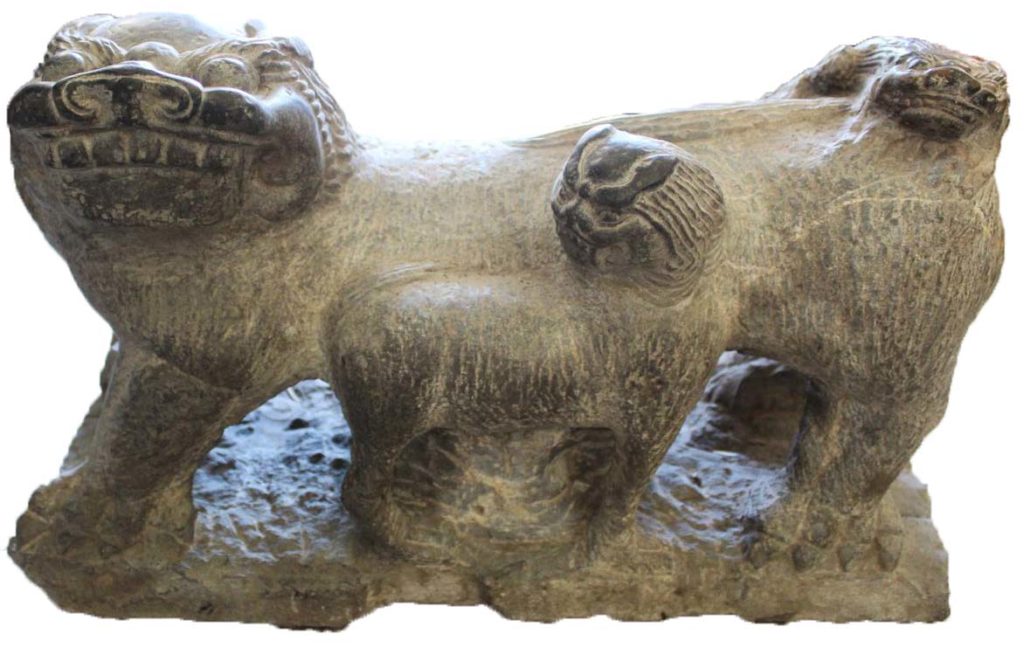 Tang Dynasty Marble of a Lioness with Cubs Sarasota Estate Auction