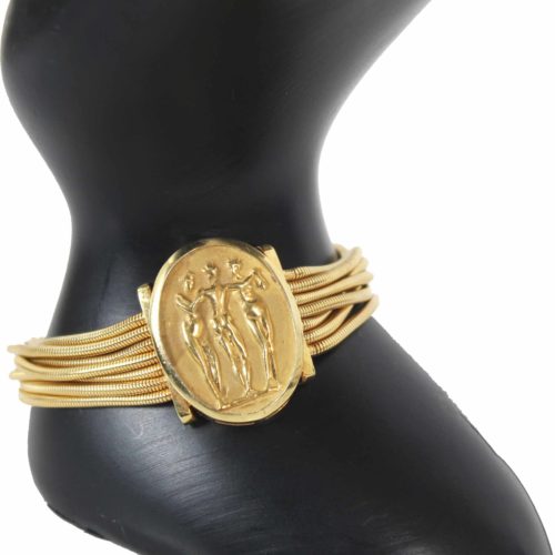 14k Gold David Stern Carved Figure Bracelet