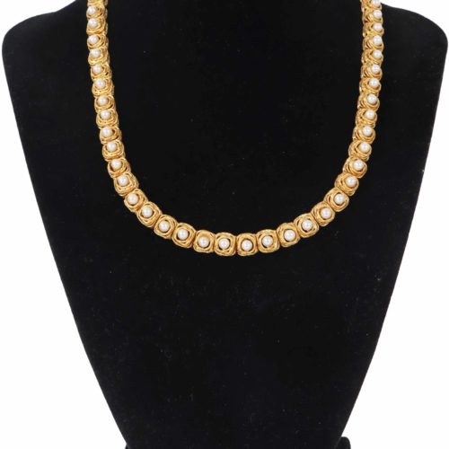 Cartier 18K Gold and Pearl Necklace, 61.6 Grams