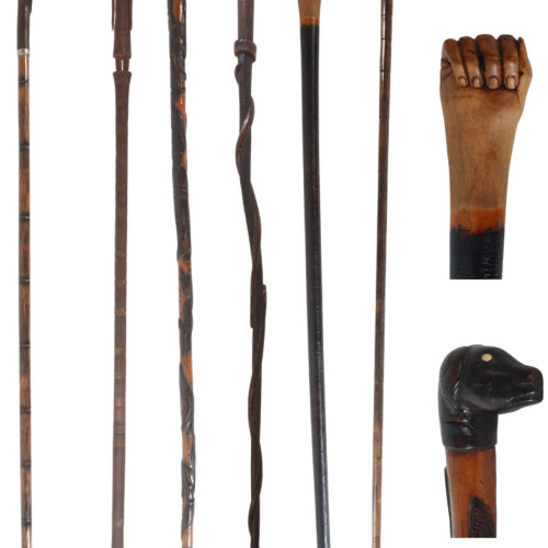 Collection of Antique Carved Walking Sticks