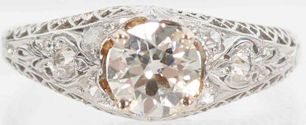 Antique Filigree White Gold _ Diamond Ring