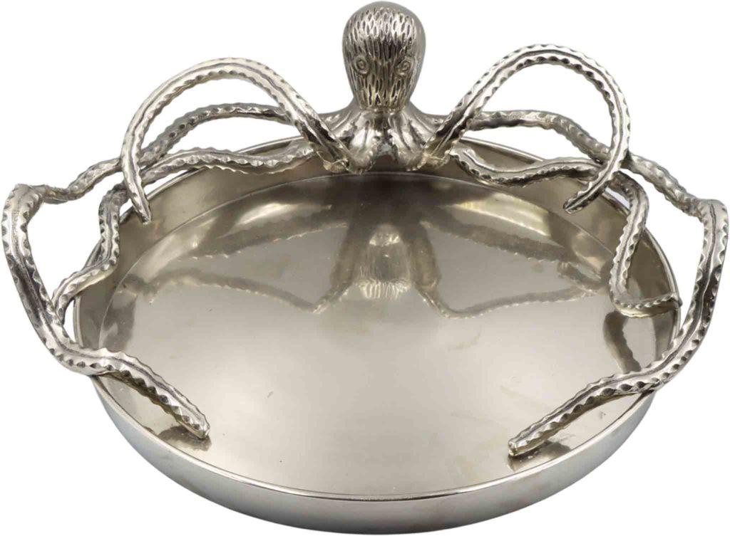 Fantastic Octopus Silver Plate Tray