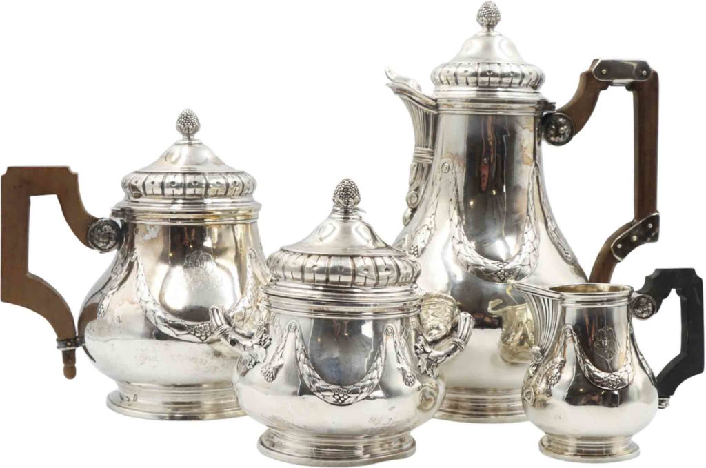 French Sterling Silver Tea Set, 41.6 OZT