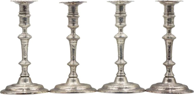 Large Sterling Silver Candlesticks, 98.4 OZT