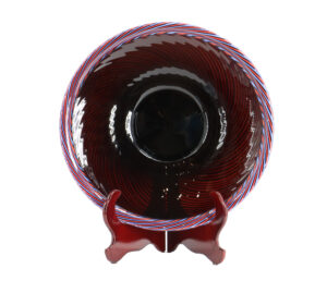 Lino Tagliapietra (Born 1934) Italian, Murano Art Glass Footed Cane Swirl Bowl