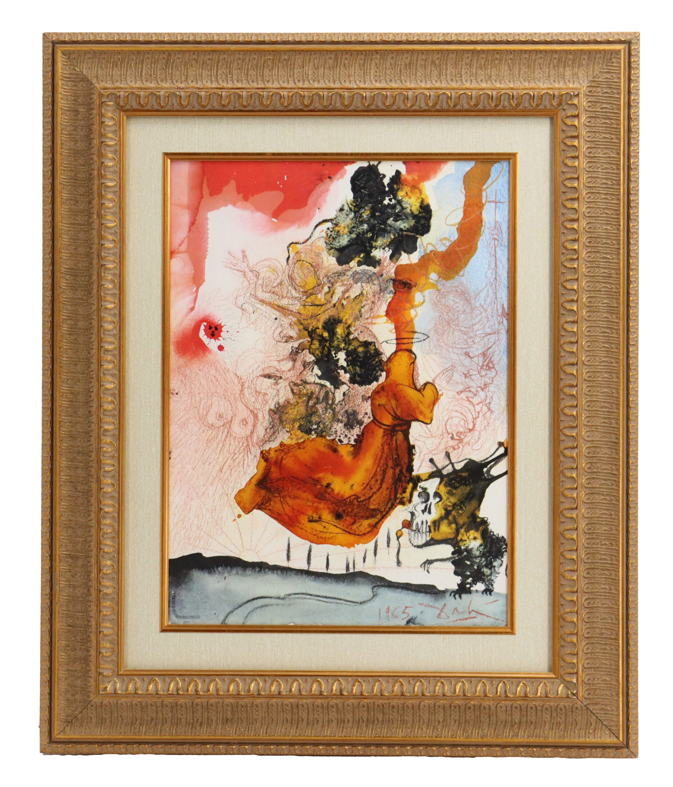 Salvador Dalí (1904-1989) Spanish, Mixed Media Color Lithograph Cadaver in Sepulchro Elisei