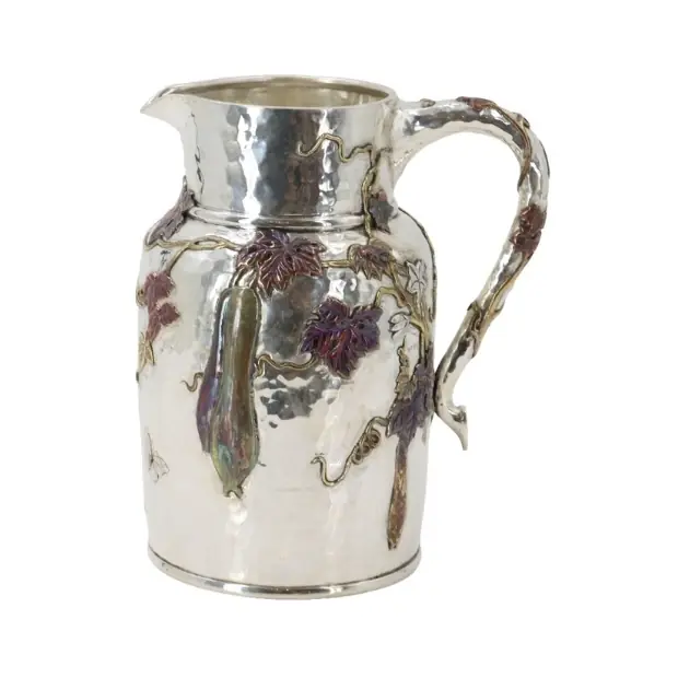Fantastic Tiffany and Co. Sterling Mixed Metal  Mokume Pitcher - 34.465 ozt. — sold for $86,400 at Sarasota Estate Auction