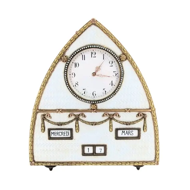 Fantastic Rare Russian Faberge Imperial Desk Clock Pre-1908 — sold for $153,600 at Sarasota Estate Auction