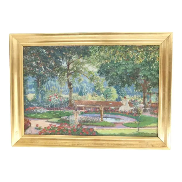 Mary Louise Fairchild MacMonnies (1858-1946) American, Oil on Canvas Giverny Garden — sold for $76,800 at Sarasota Estate Auction