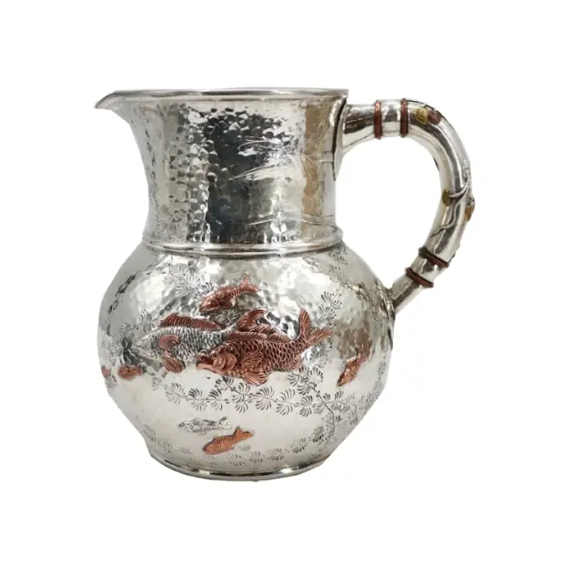 Antique Tiffany and Co. Japanesque Sterling and Mixed Metal Pitcher — sold for $40,960 at Sarasota Estate Auction