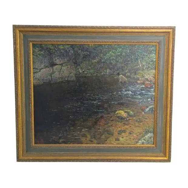 John Joseph Enneking (1841-1916) American, Oil on Canvas The Home of the Trout — sold for $17,280 at Sarasota Estate Auction