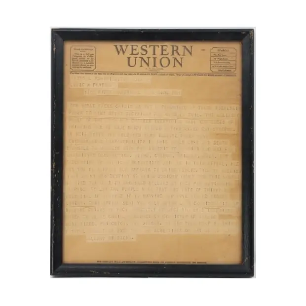 Albert Einstein Fund-Raising Telegram 1946 — sold for $4,725 at Sarasota Estate Auction