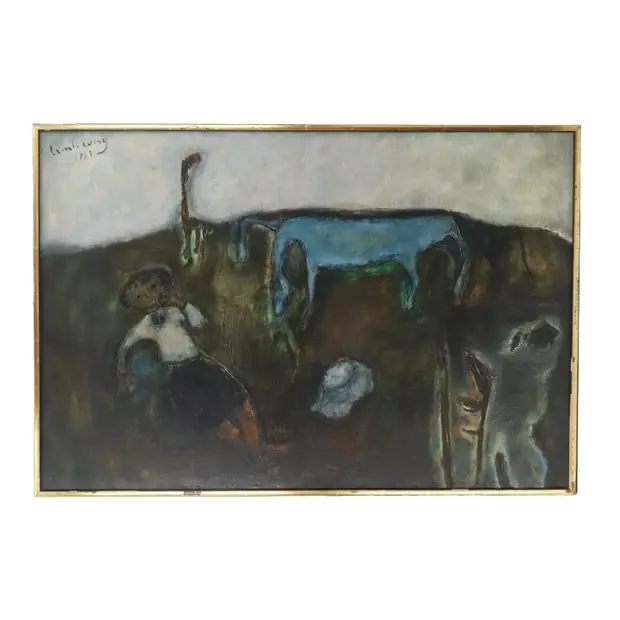 Trinh Cung (Born 1938) Vietnamese, Oil on Canvas Expressionist Landscape Heaven of Ao — sold for $8,960 at Sarasota Estate Auction