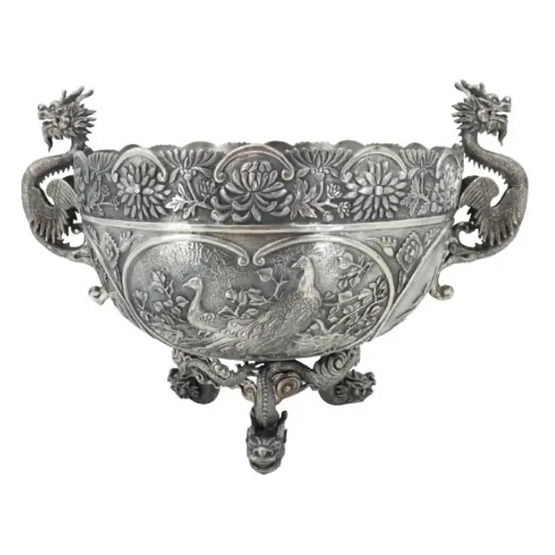 Chinese Export Silver Centerpiece Bowl, 106 ozt — sold for $21,420 at Sarasota Estate Auction