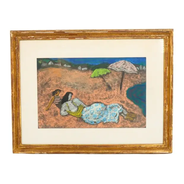 Milton Avery (1885-1965) American, Pastel Beach Loungers — sold for $48,640 at Sarasota Estate Auction